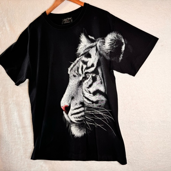 Rock Chang black t shirt double sided tiger print large - Picture 2 of 13